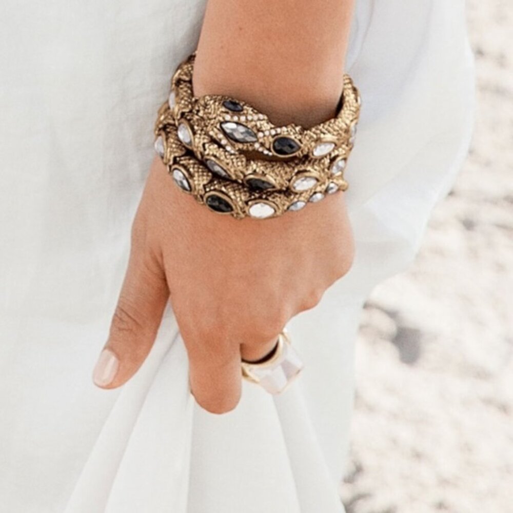 "Black Diamond Gold" Snake Bracelet